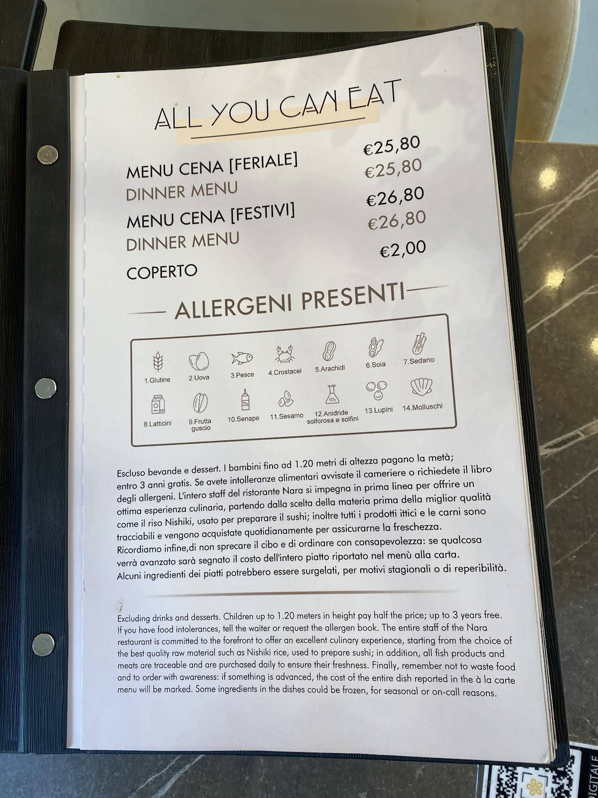Menu di NARA Sushi Restaurant 