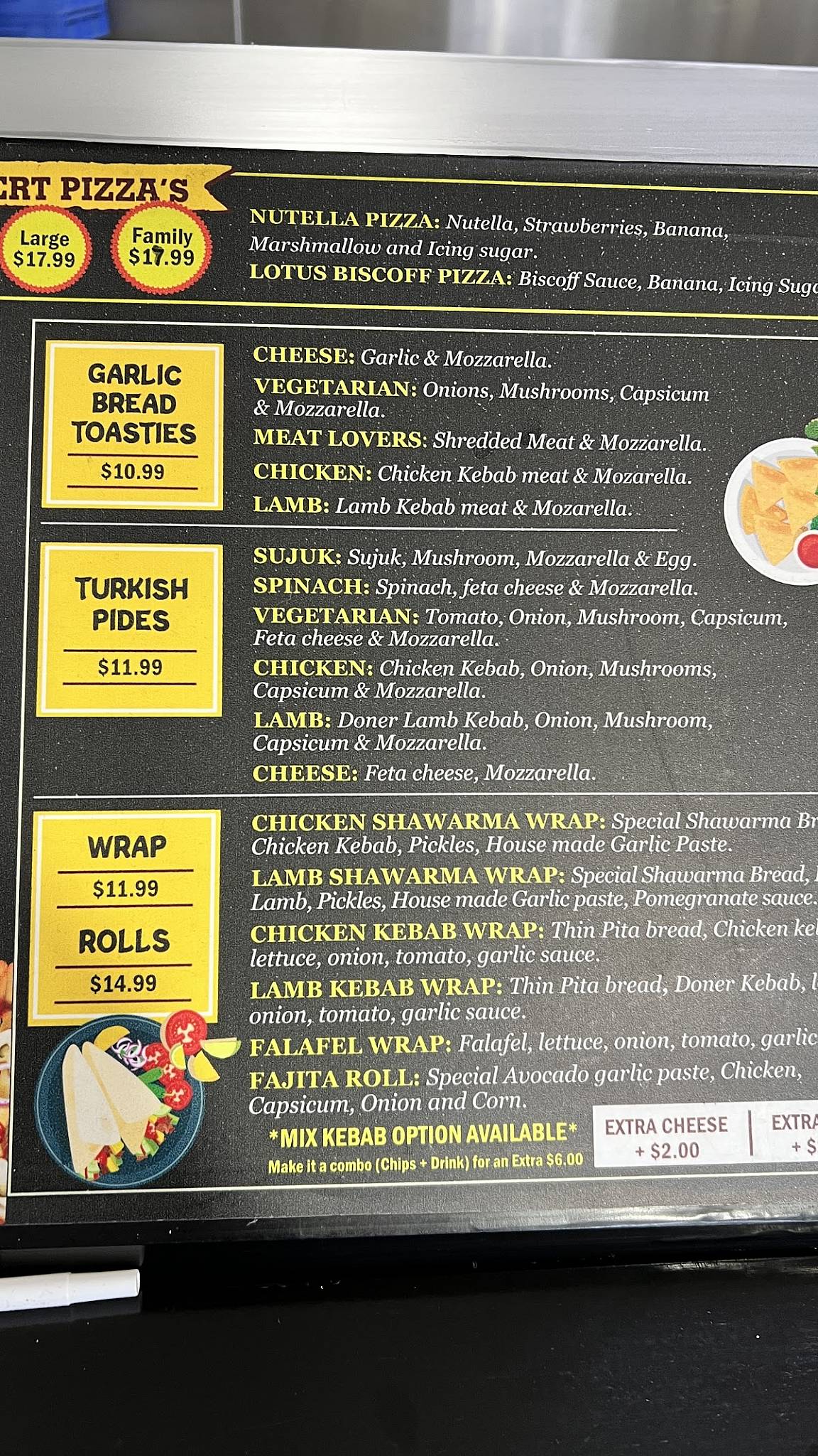 Menu at Crispyz restaurant, Mill Park