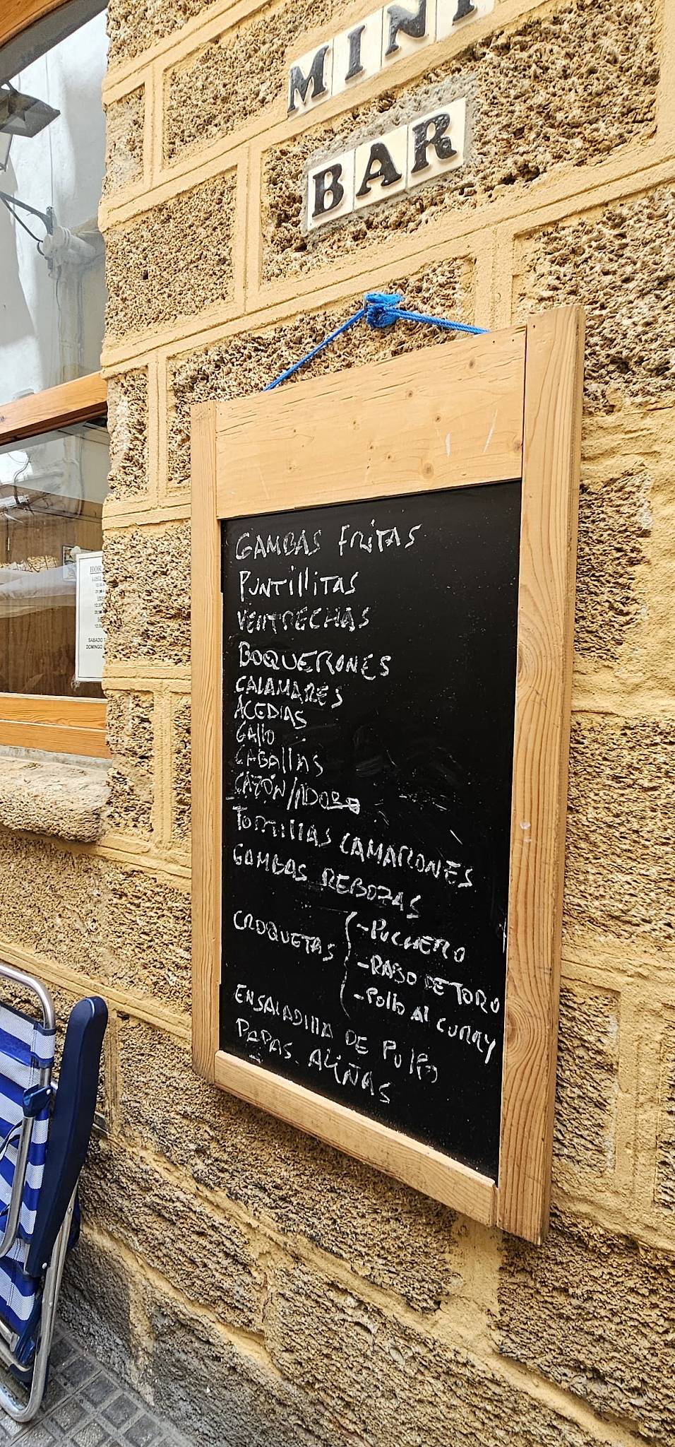 Carta de Mini Bar, Cádiz