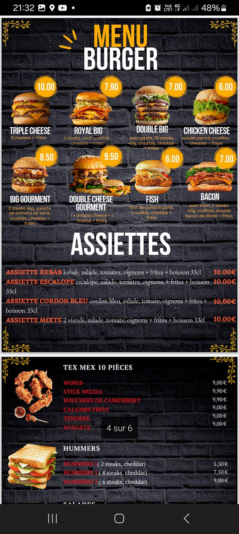 Menu de Mistral 74