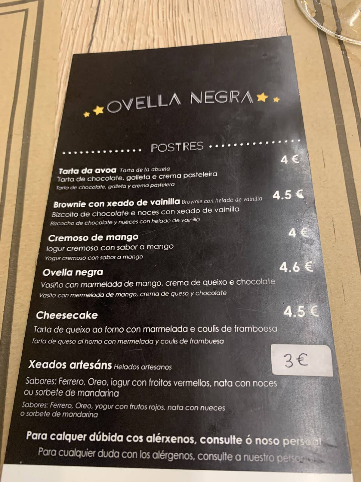 Carta De Bar Ovella Negra Moa a carta-de-bar-ovella-negra-moa-a
