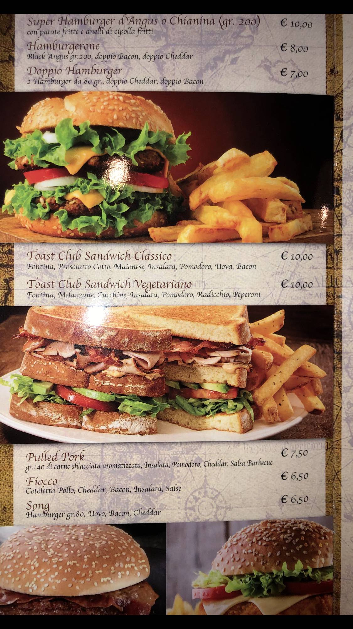 Menu de Moby Dick