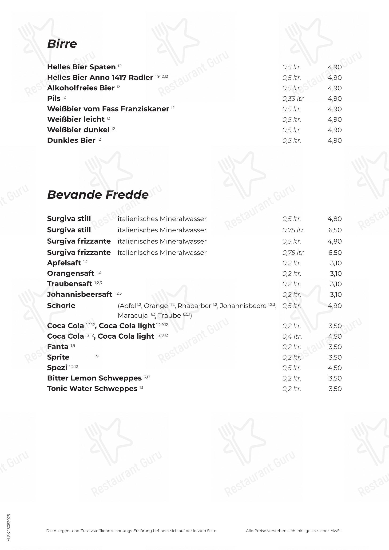 Menu pour Modesto's - 菜单