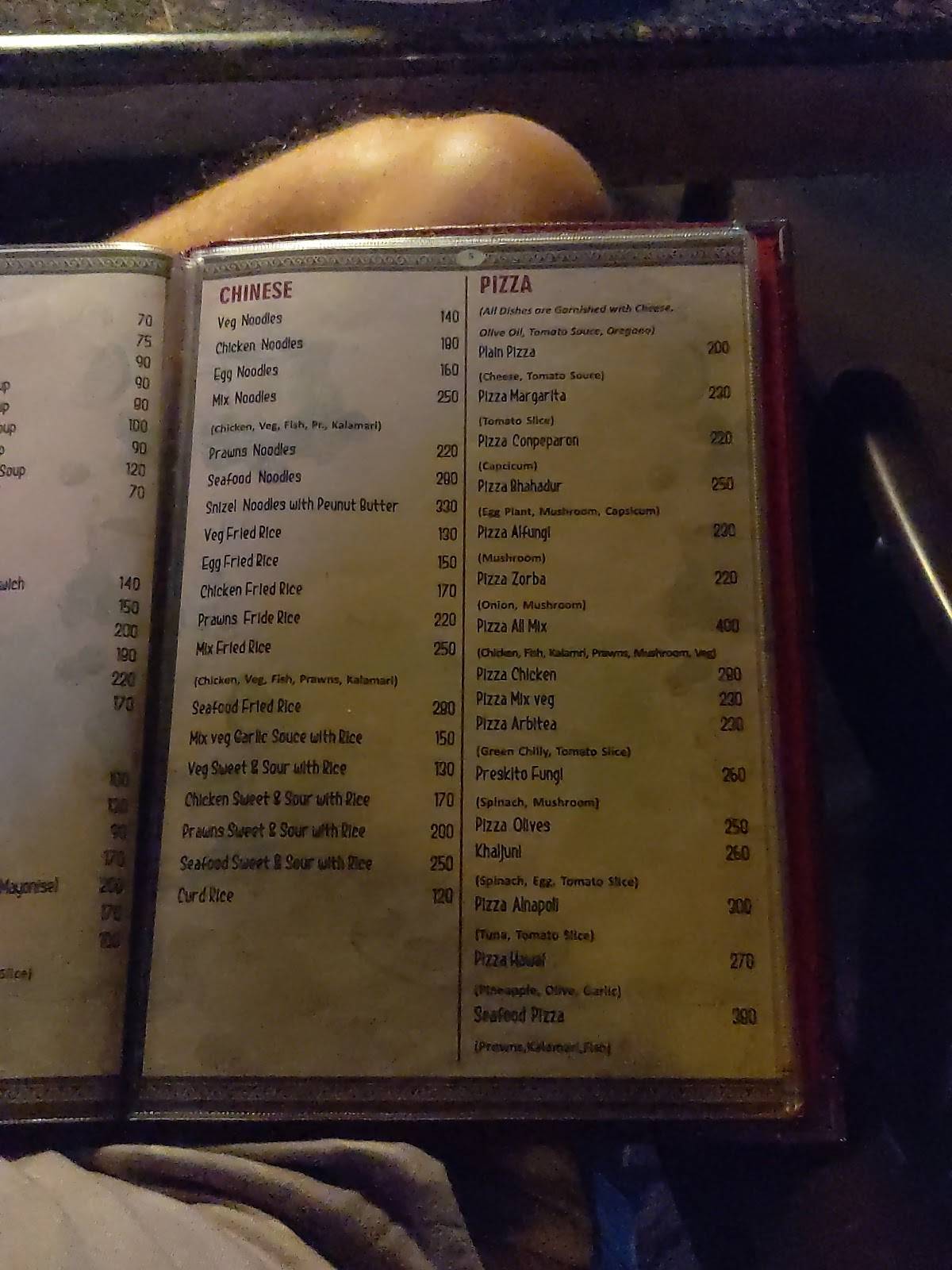 Moksha Cafe menu
