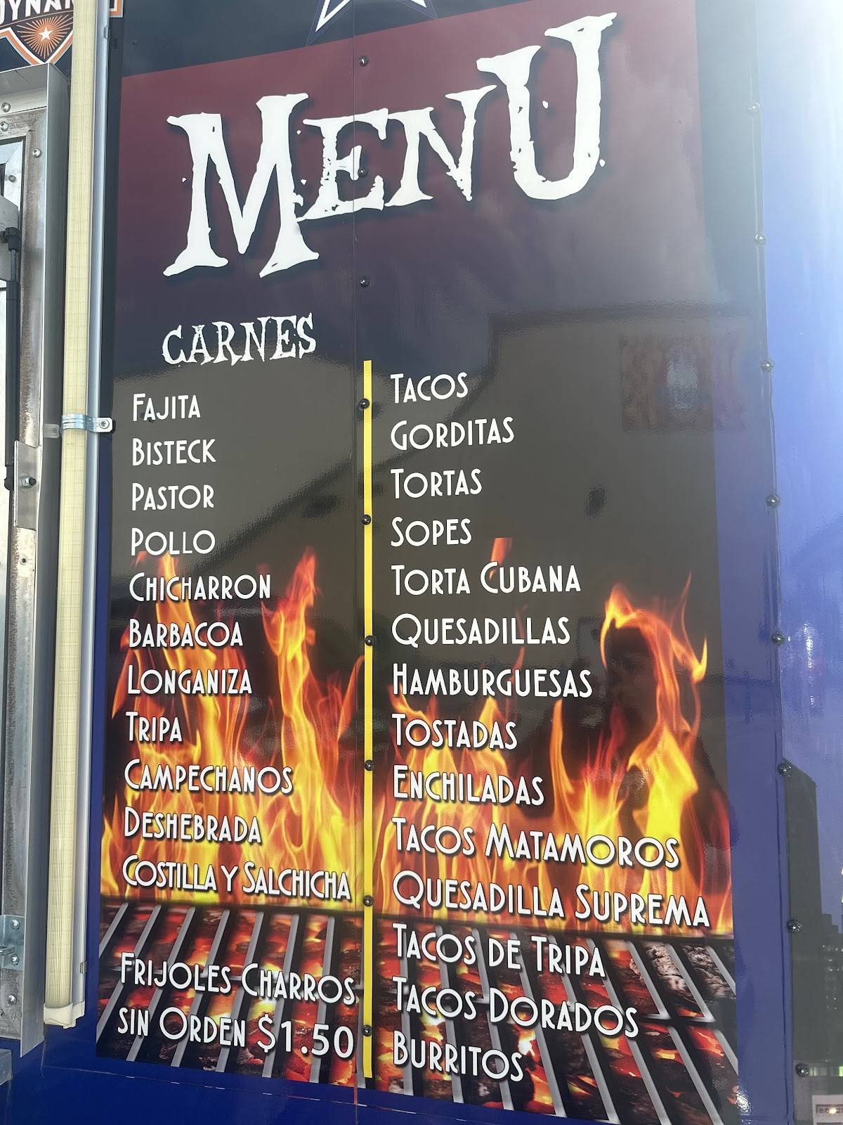 Menu at Monster tacos & grill restaurant, Houston