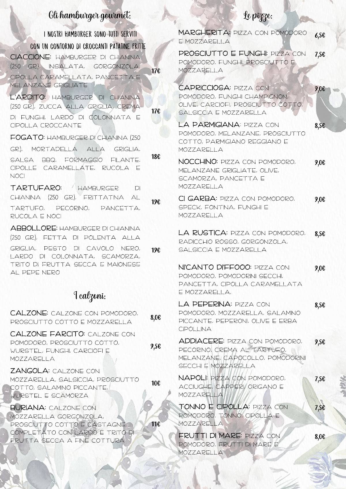 Menu di Bar Ristorante La Torre 