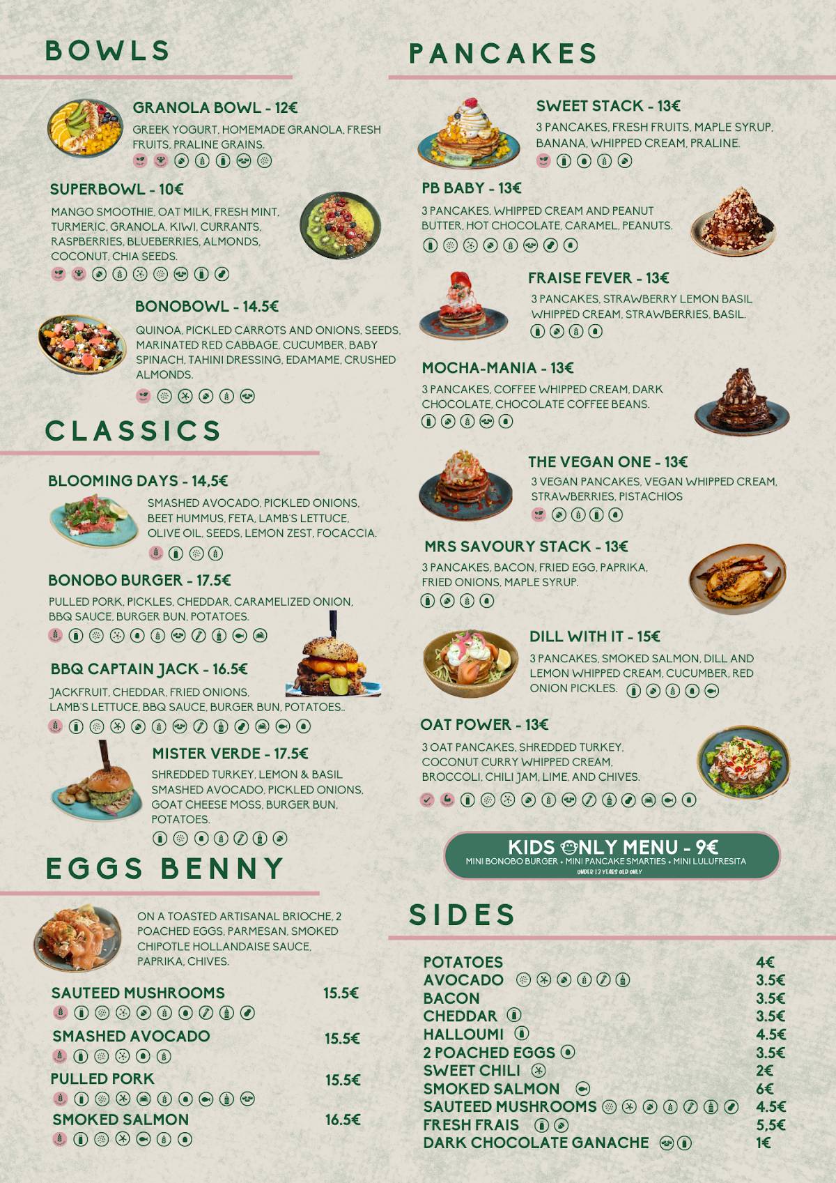 Menu de Bonobo Centre Ville