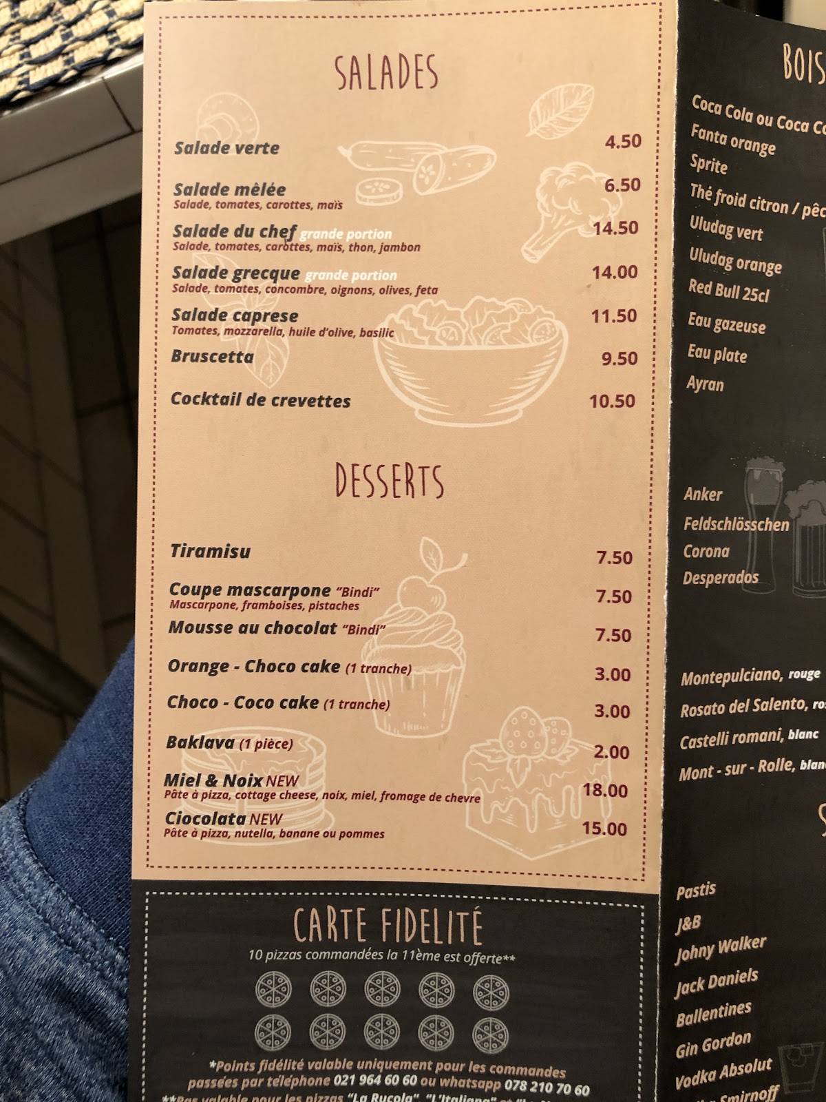 Menu di Jet Pizza Montreux 