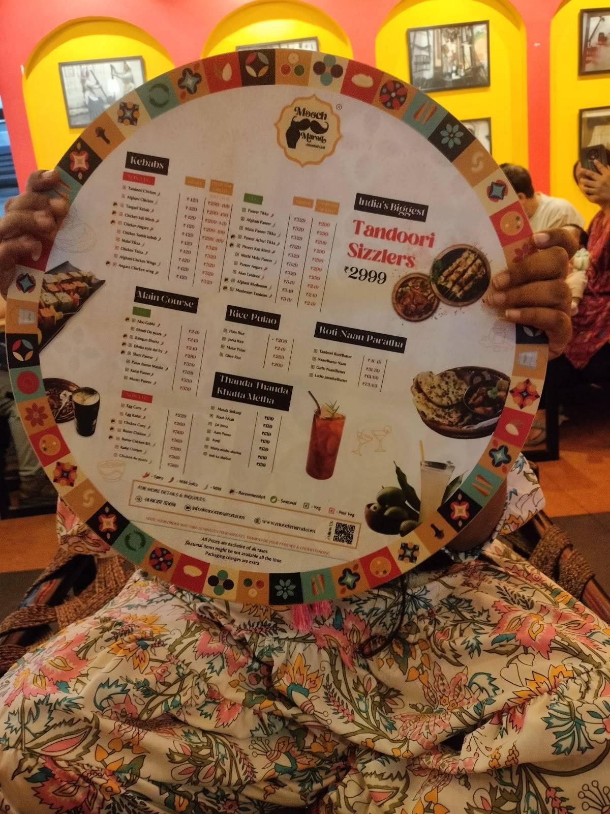 Mooch Marod menu