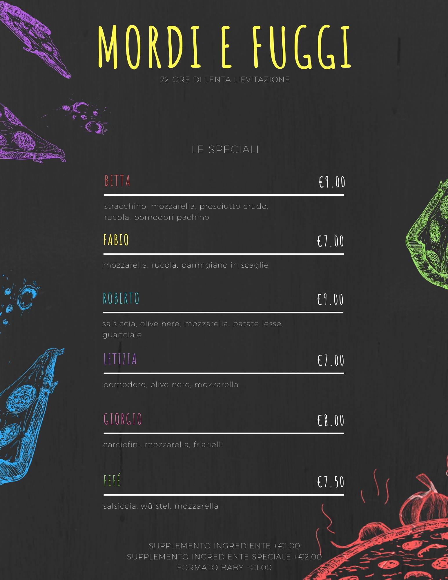 Menu di Mordi e Fuggi 
