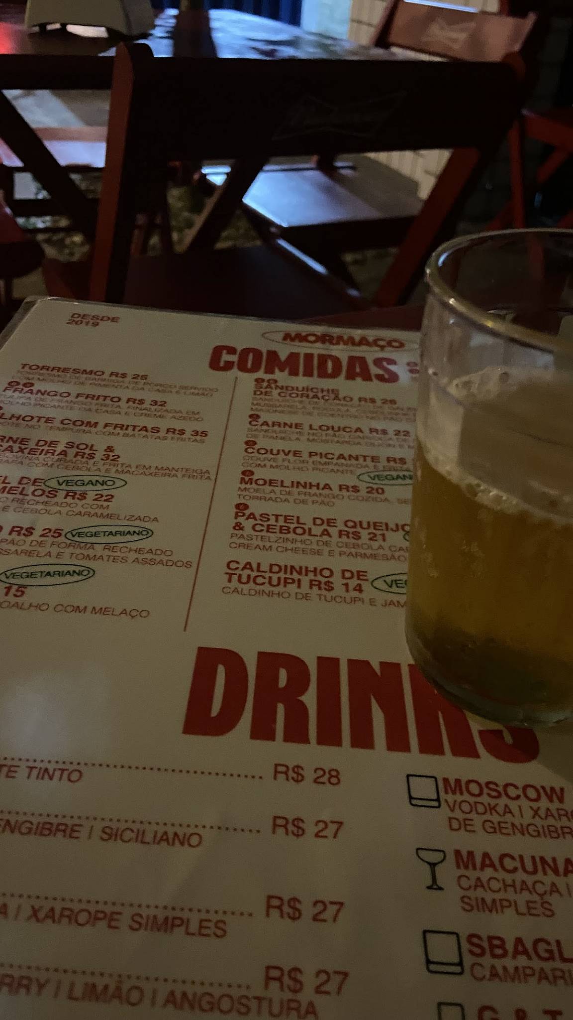 Mormaço Bar cardápio