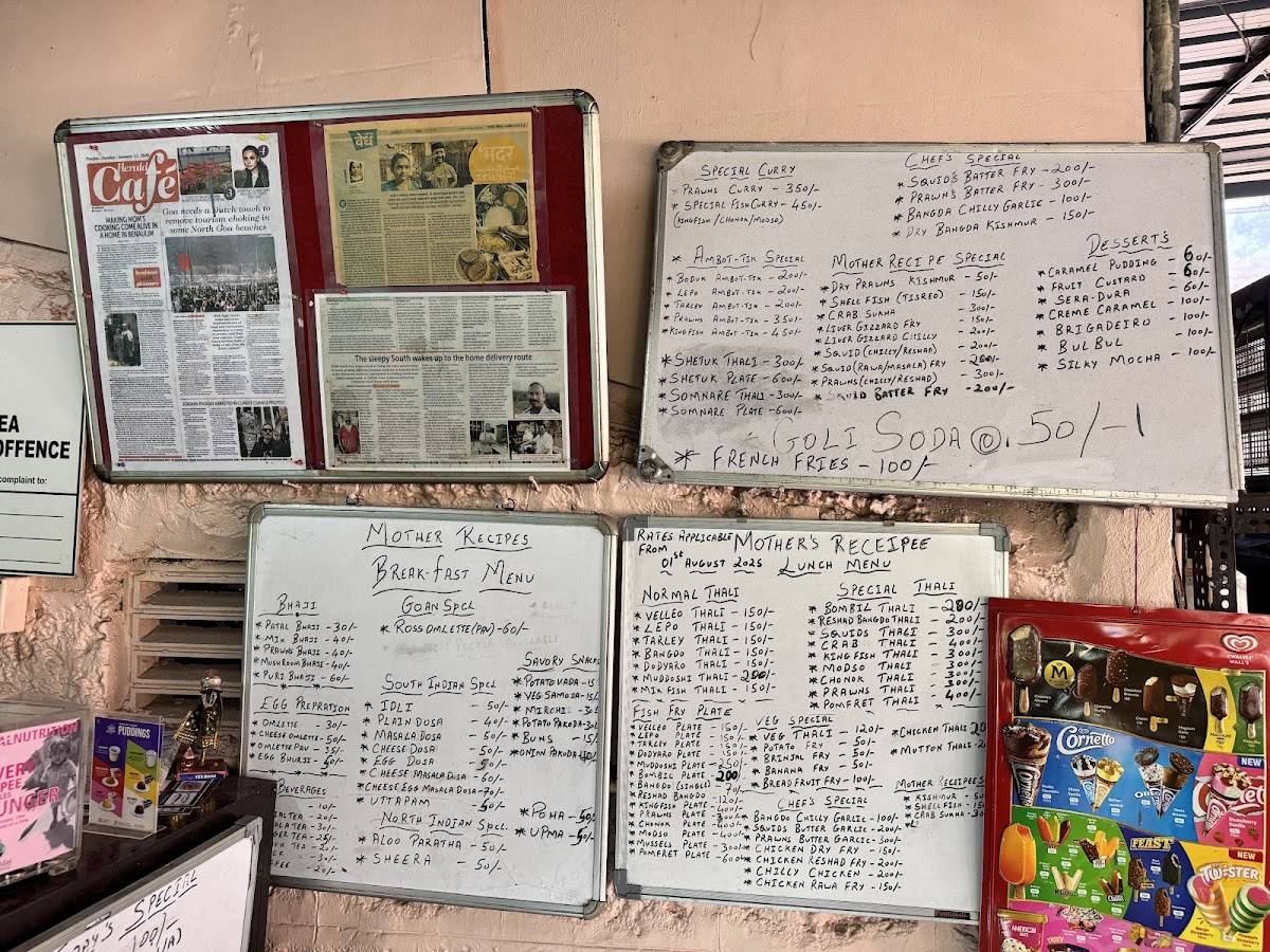 Mother Recipes menu