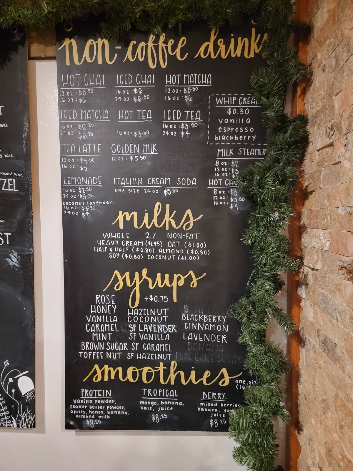 Carta de Mountain Coffee House, Tehachapi