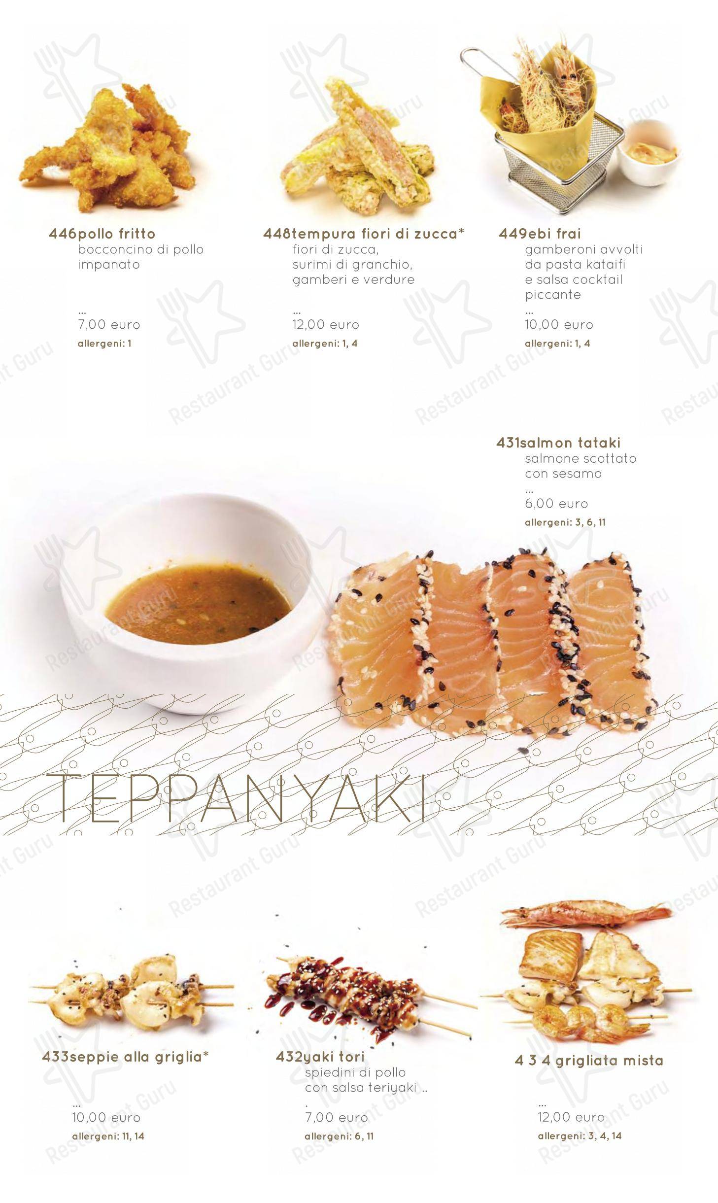 Menu di Moyà Asian Fusion Restaurant - Menu bar