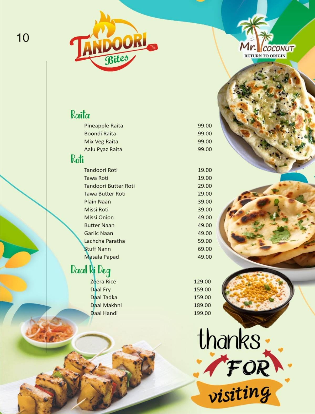 Mr.Coconut Cafe Barbeque And Resturant menu
