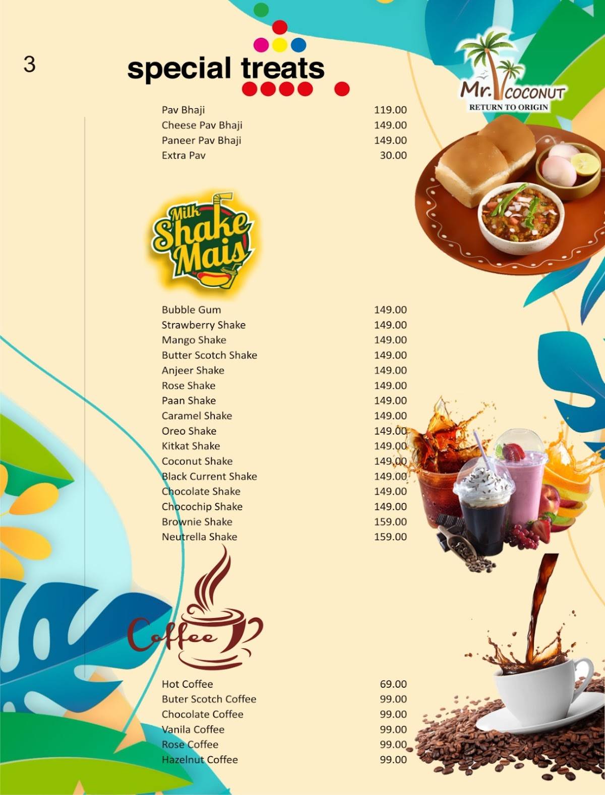 Mr.Coconut Cafe Barbeque And Resturant menu