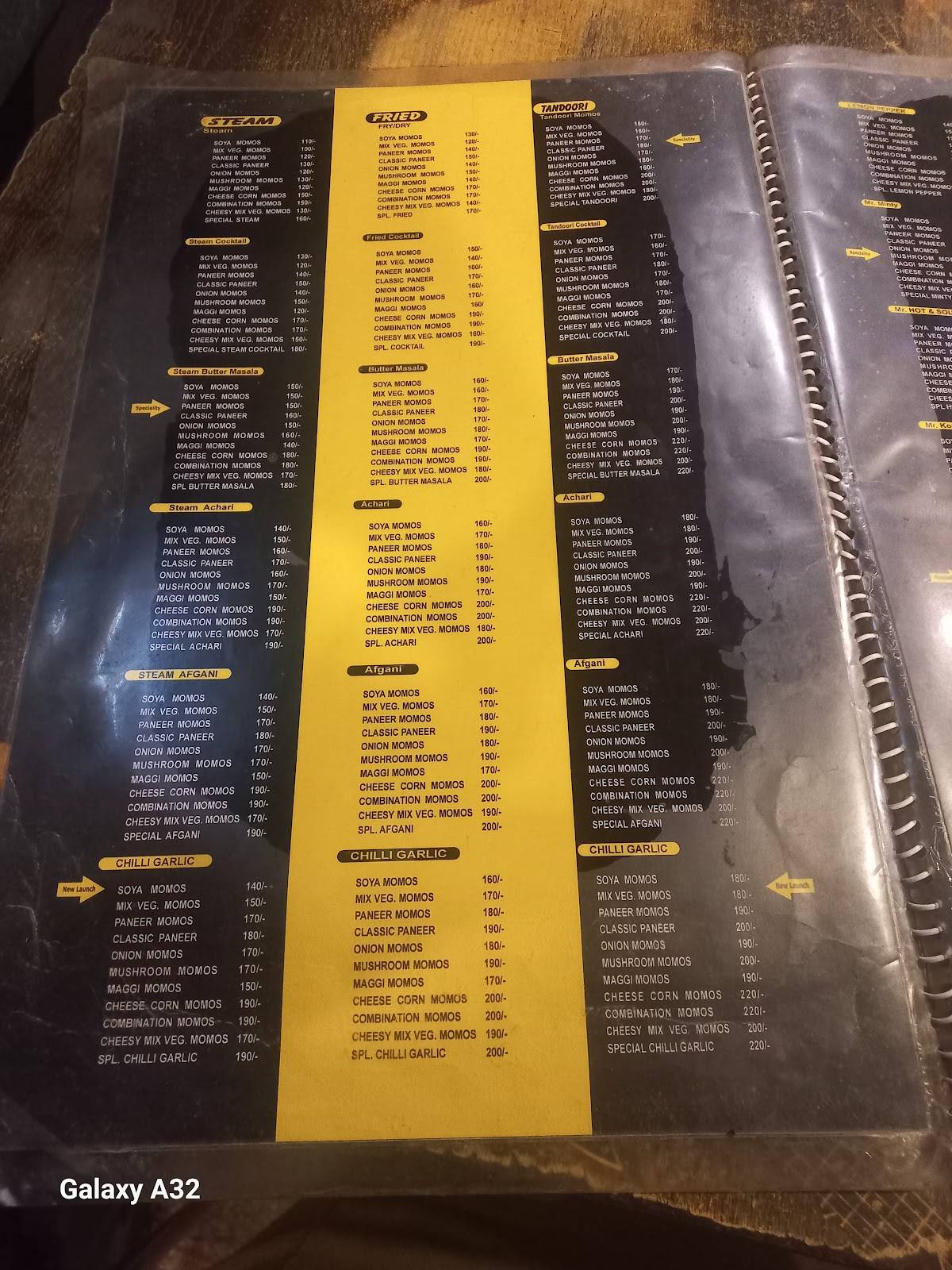 Mr. Momos Shimla menu