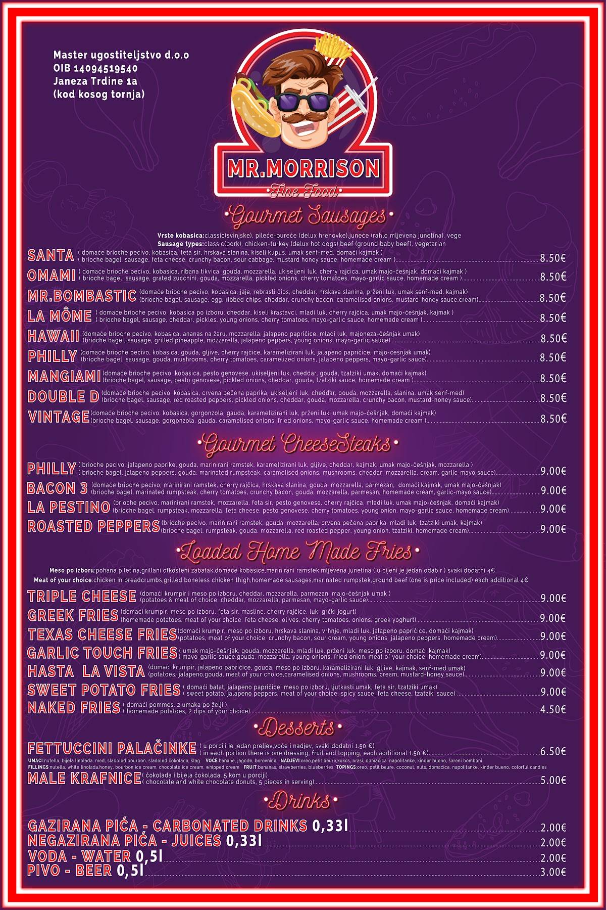 Menu di Mr.Morrison 