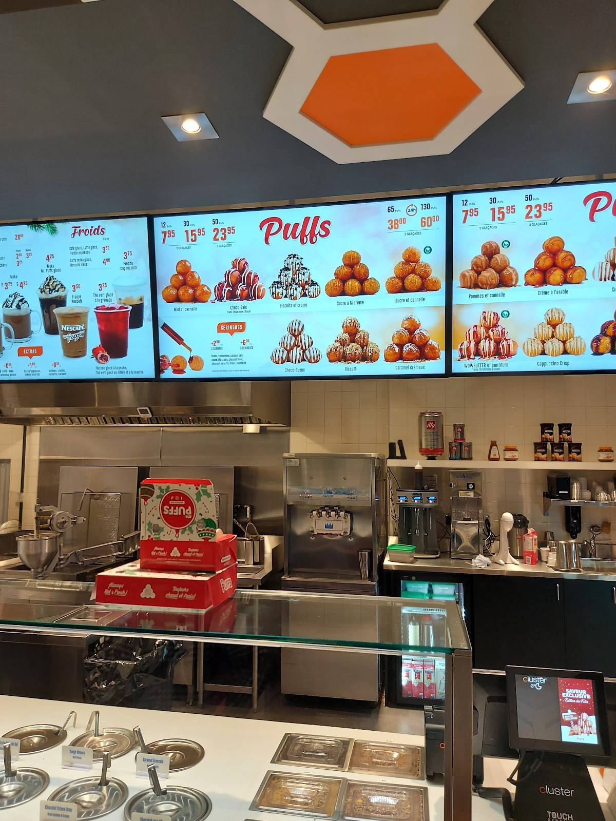 Menu au Mr. Puffs desserts, Sherbrooke, 763 Rue King E