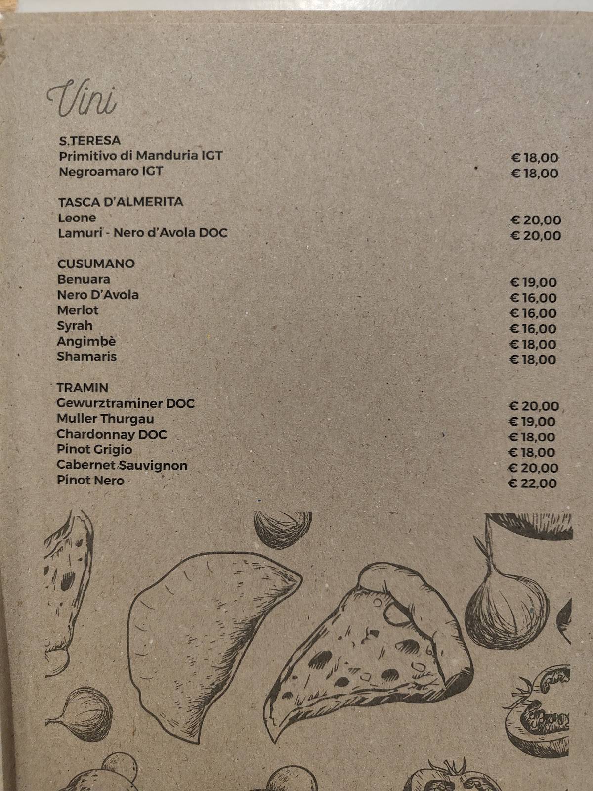 Menu di MUDU' 