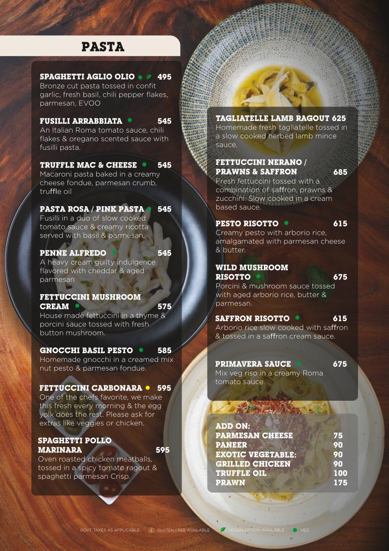 Caffé Allora menu