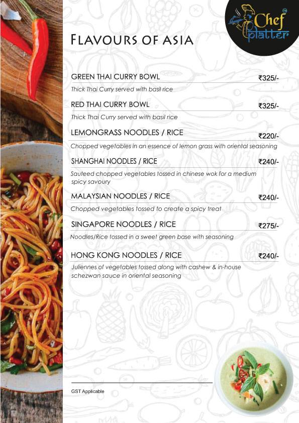 Chef Platter Bandra's Veg Family Restaurant menu