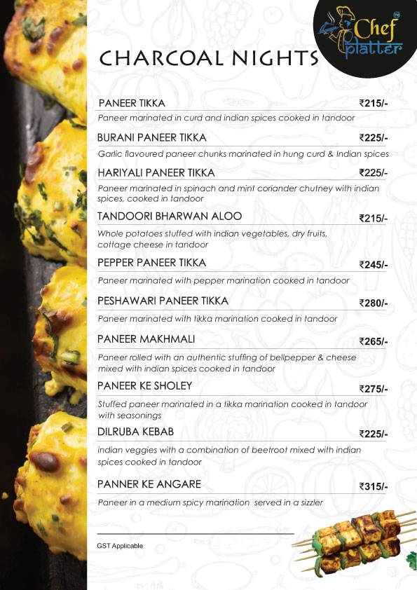 Chef Platter Bandra's Veg Family Restaurant menu
