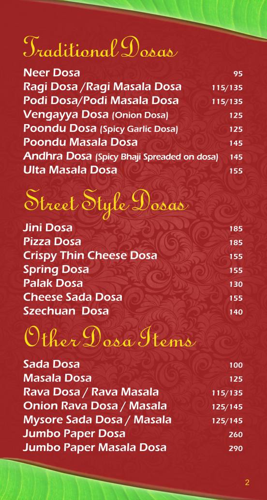 Liberty Veg Restaurant menu