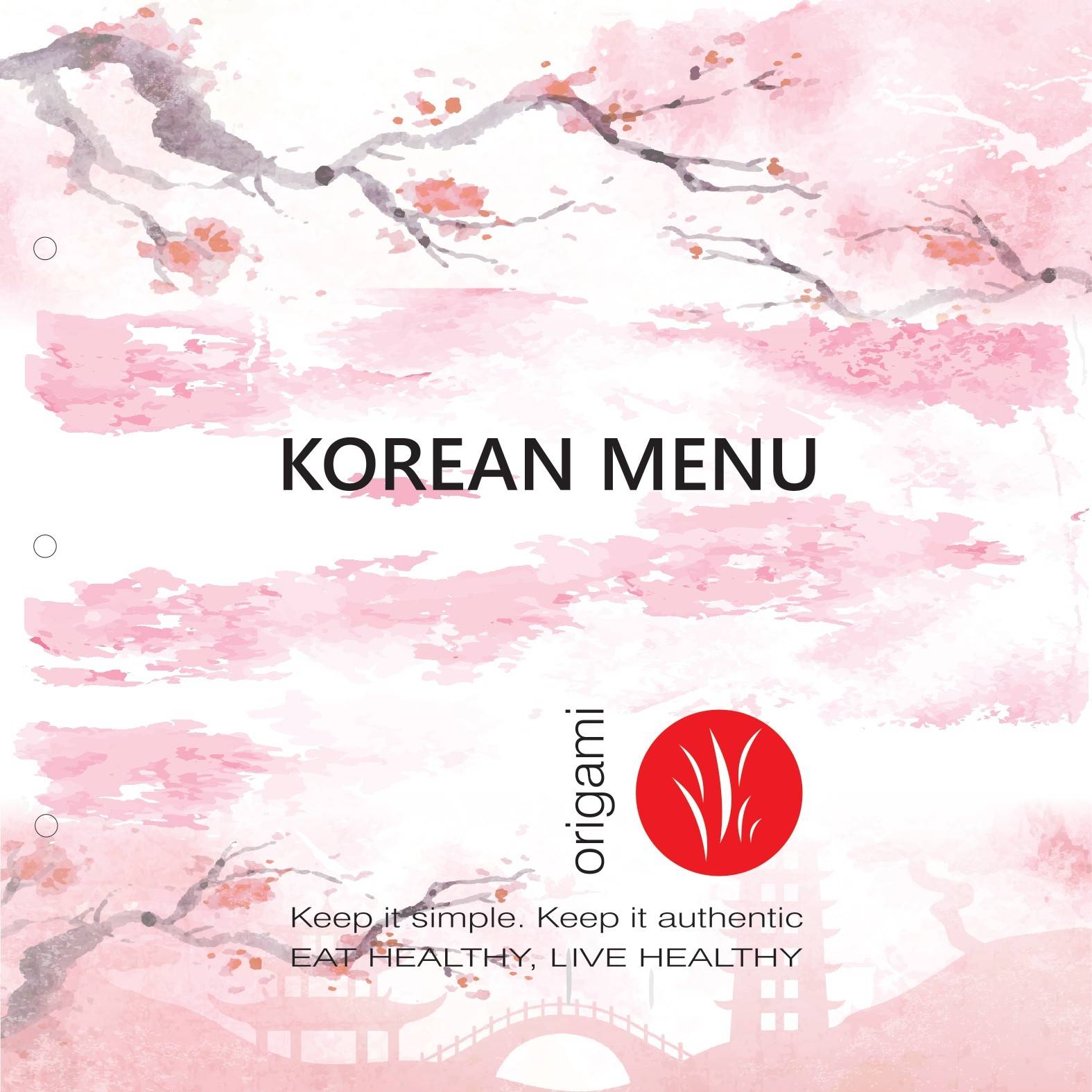 Origami Japanese & Korean Restaurant menu