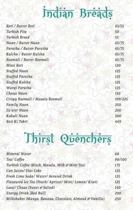 Turkey Central menu
