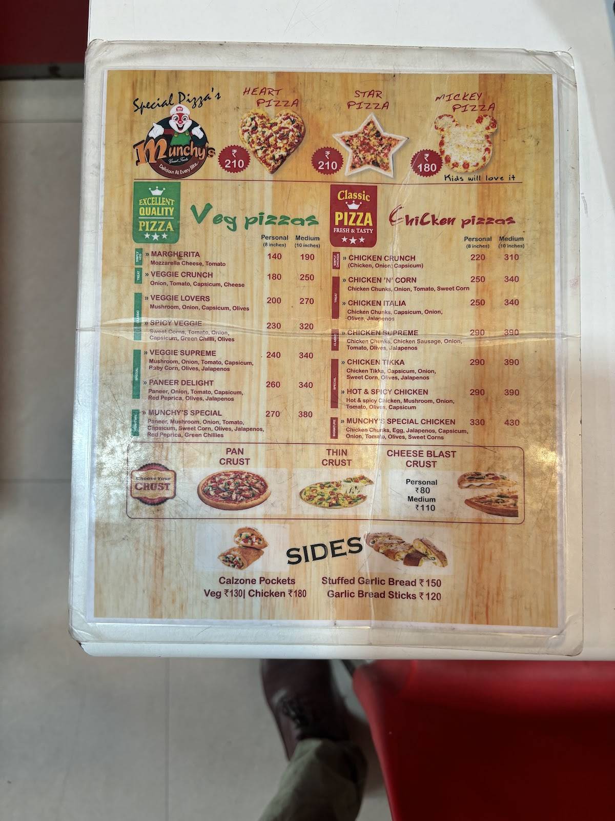 Munchy's menu