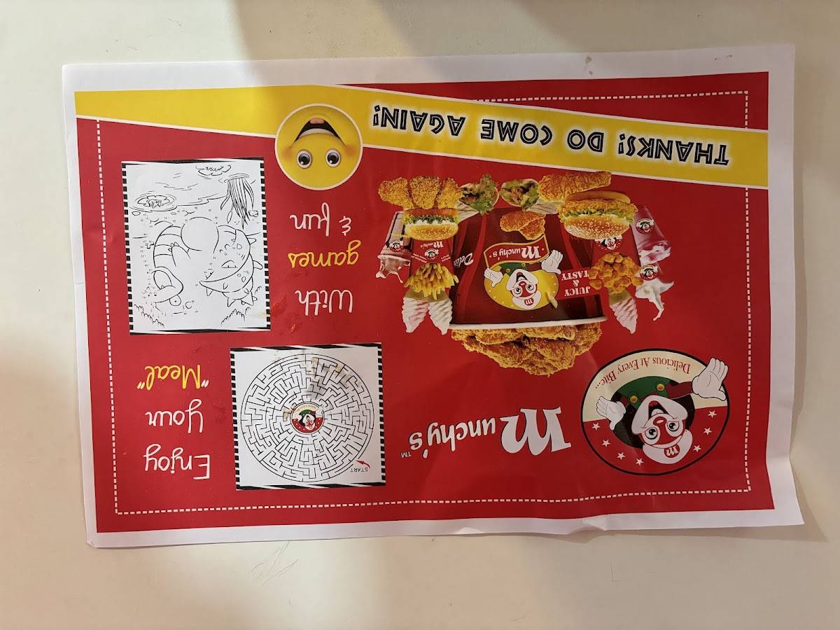 Munchy's menu