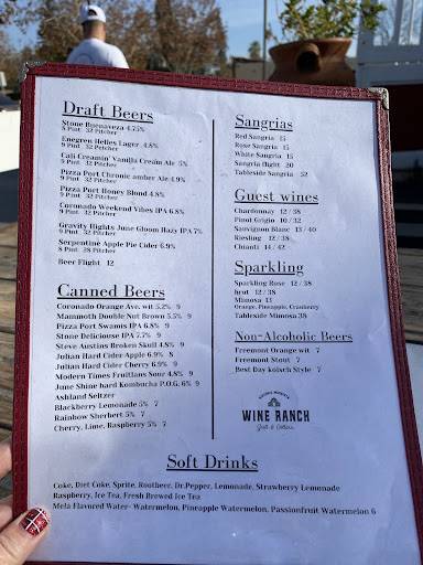 Menu at Wine Ranch Grill and Cellars pub & bar, Murrieta