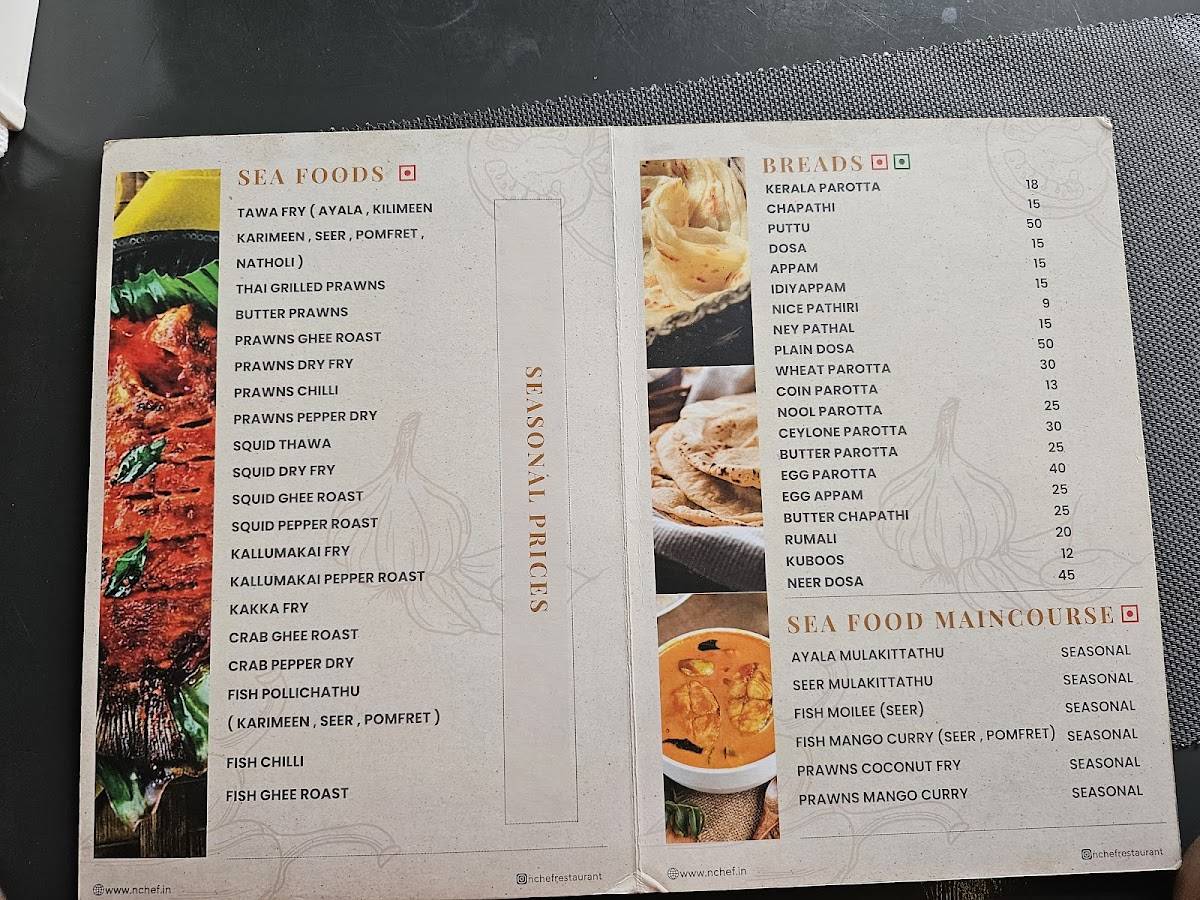 N Chef Restaurant menu