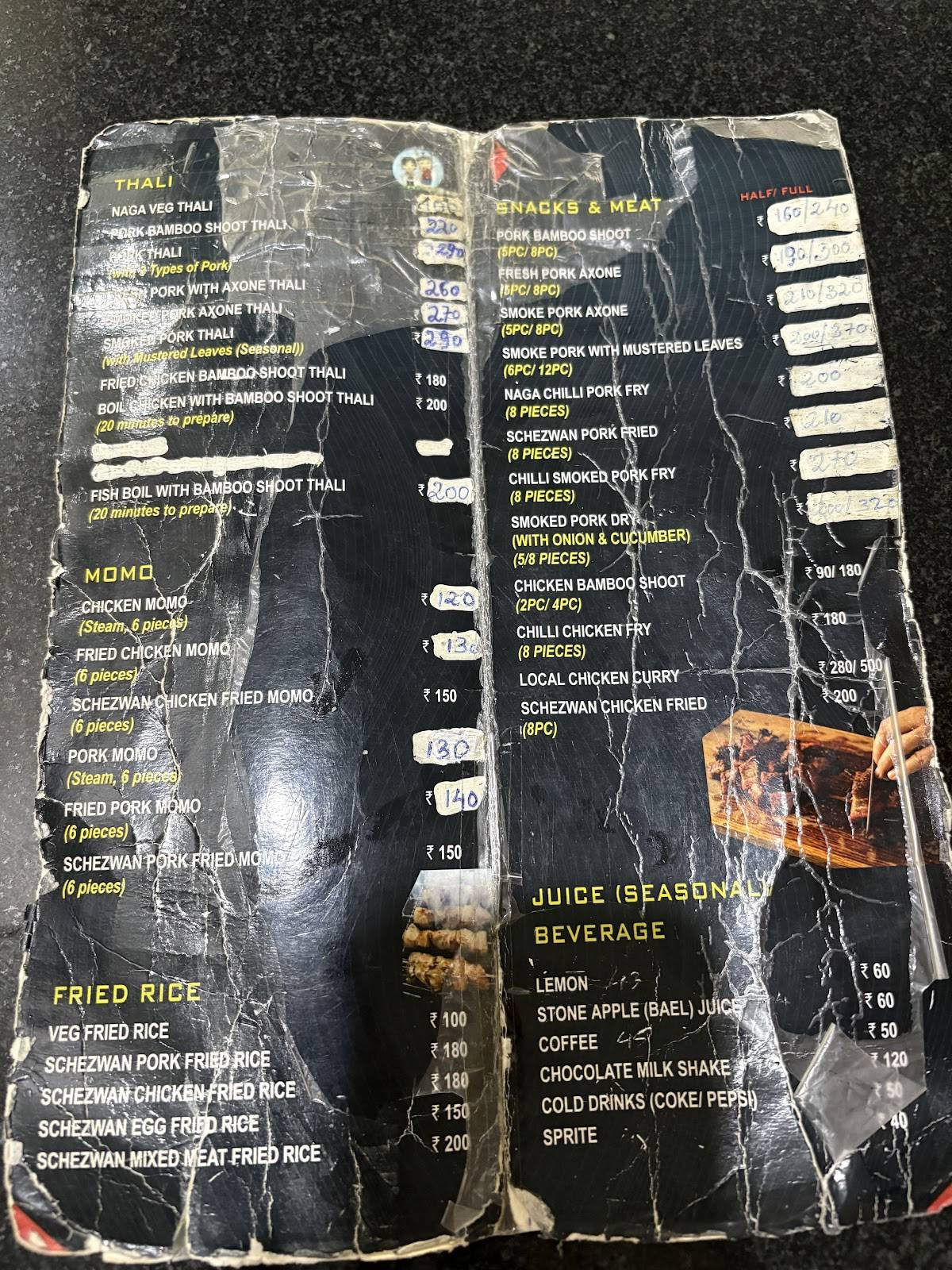 NAGA Kitchen menu