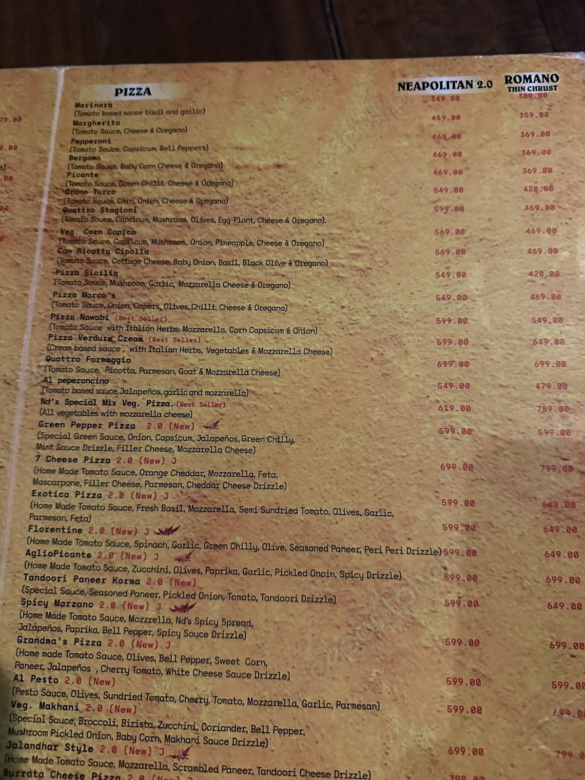 ND’s MANGO Restaurant - Vapi menu