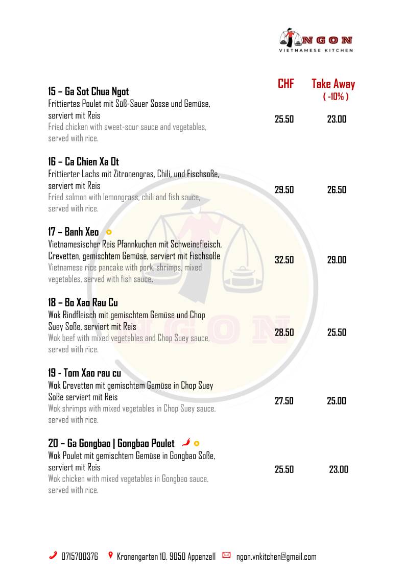 Menu di NGON Vietnamese Kitchen 