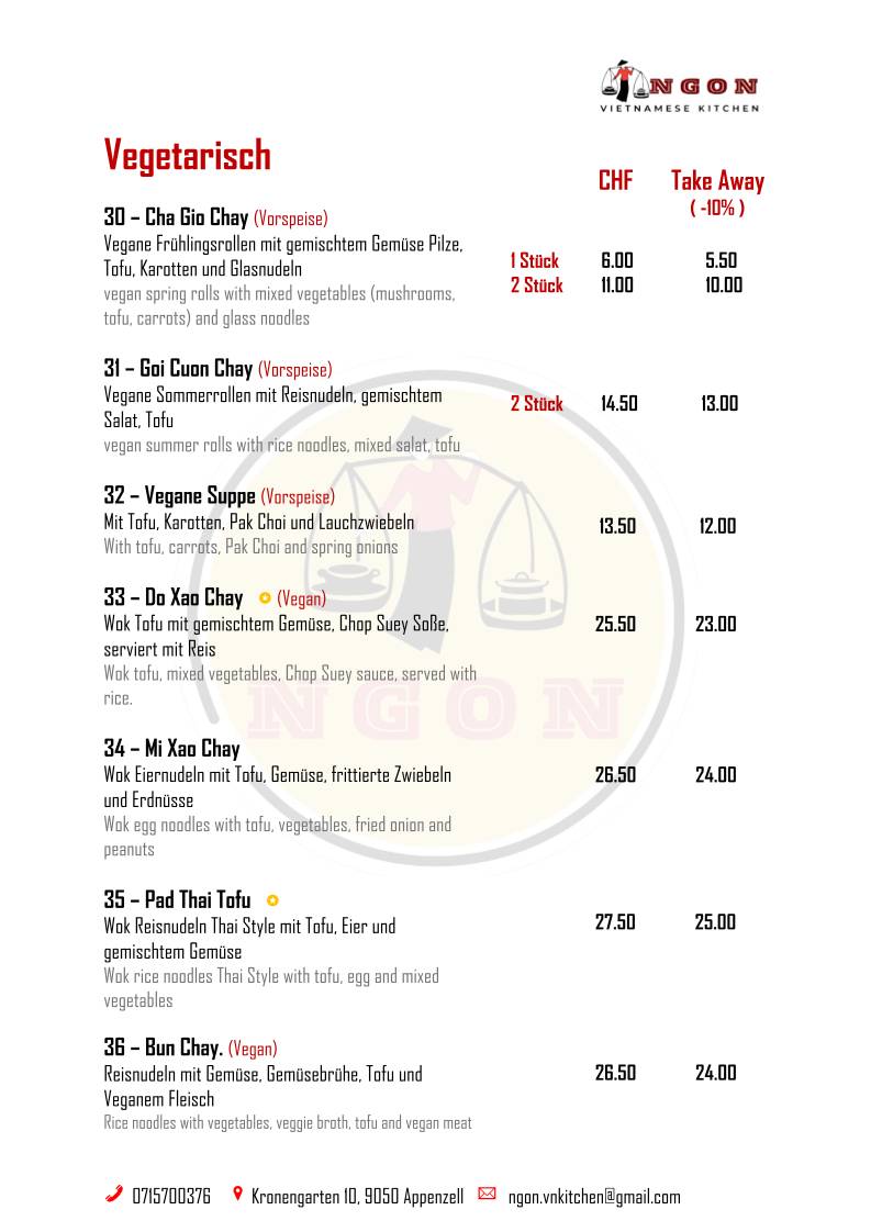 Menu di NGON Vietnamese Kitchen 