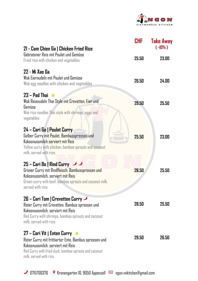 Menu di NGON Vietnamese Kitchen 