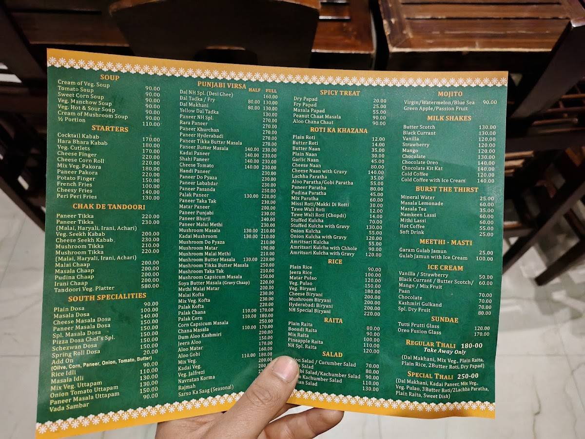 NH Dhaba Family Restaurant menu