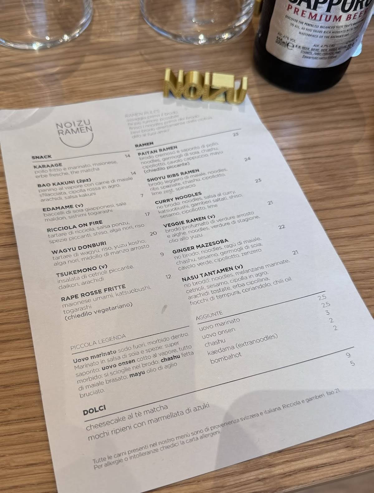 Menu di NOIZU RAMEN 