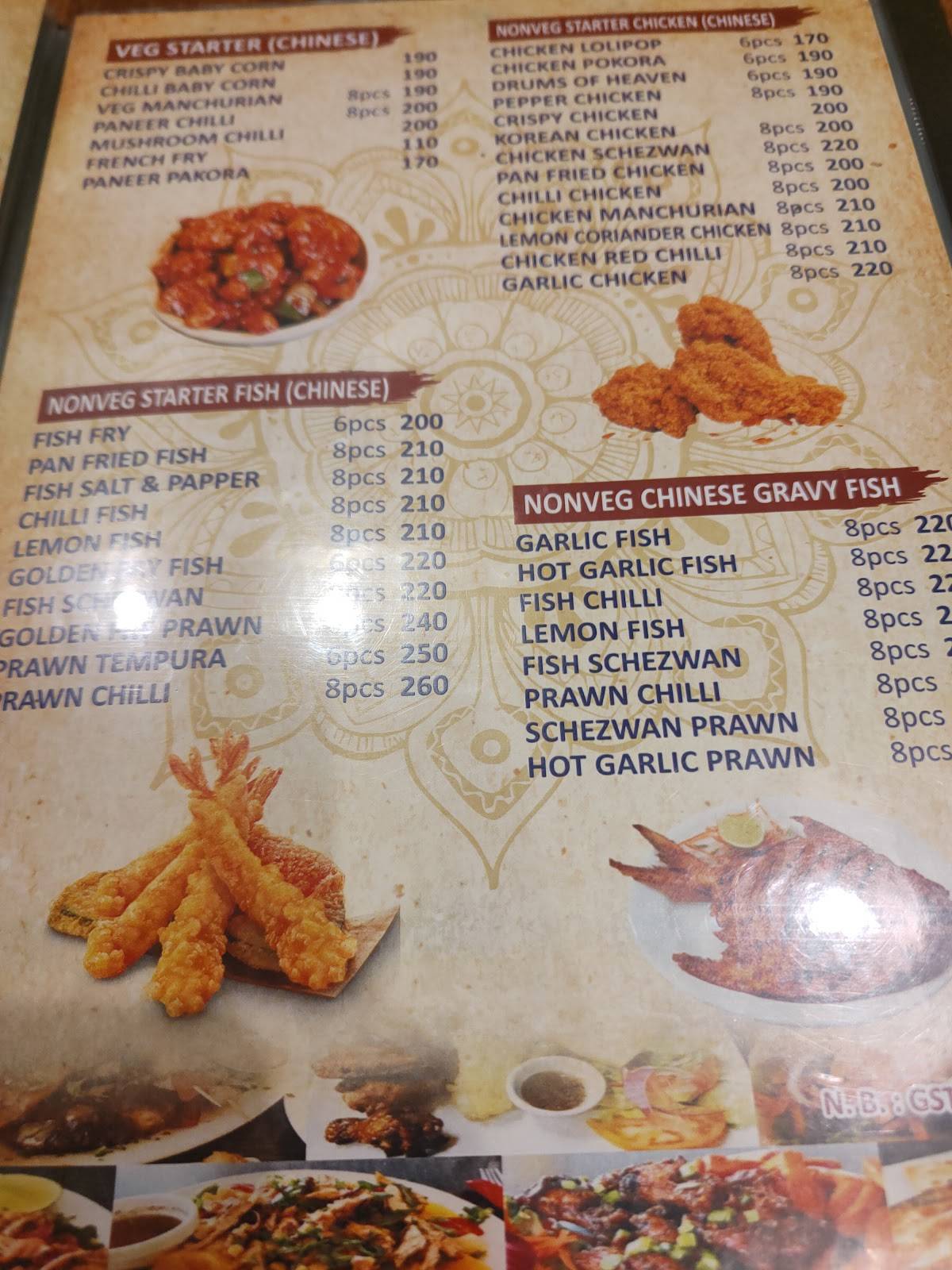 Khana Khazana Restaurant menu