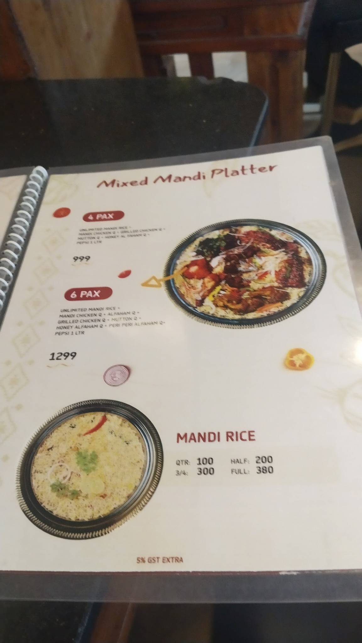 Nahdi Kuzhimandhi menu