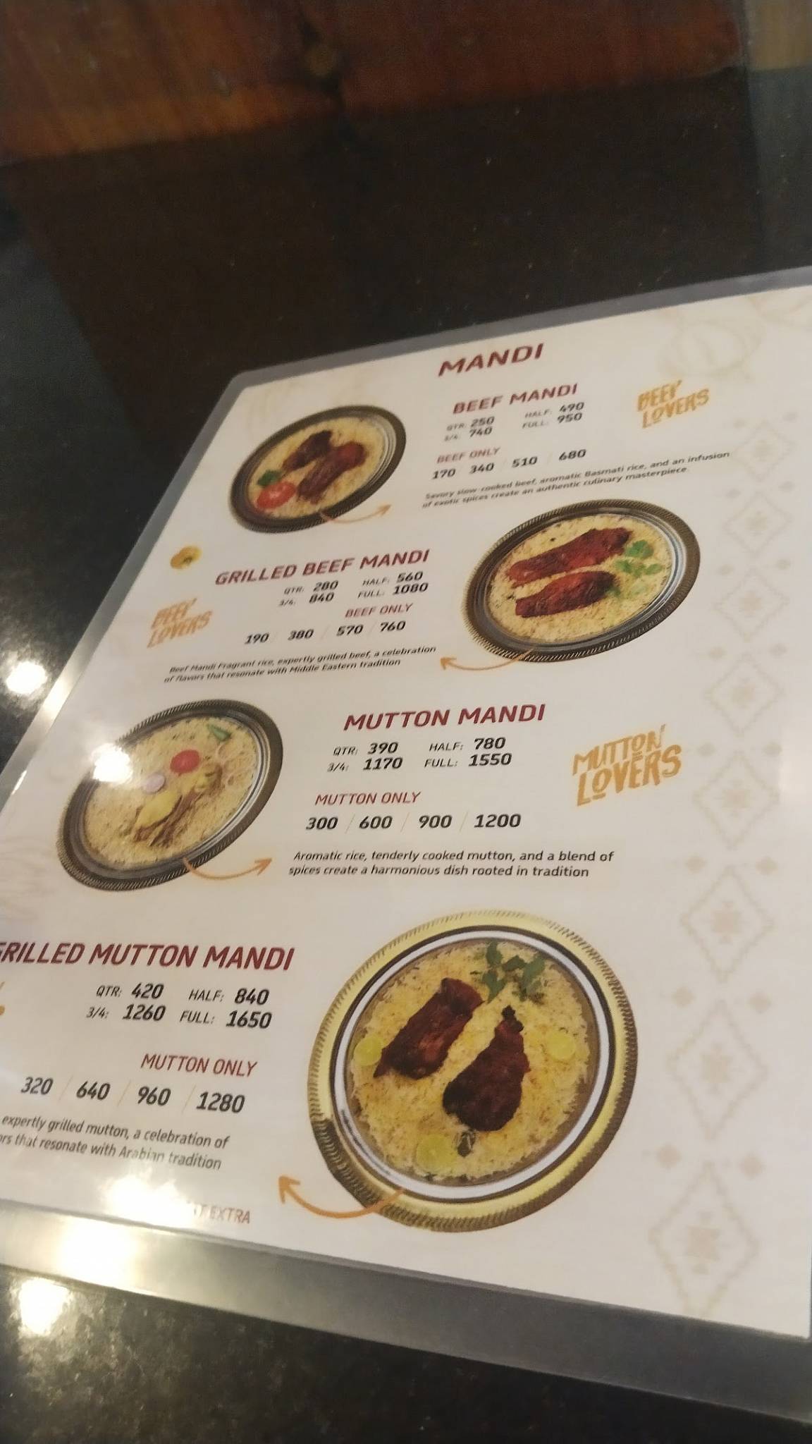 Nahdi Kuzhimandhi menu