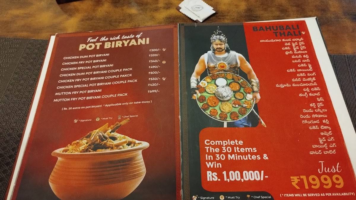 Naidu Gari Kunda Biryani menu