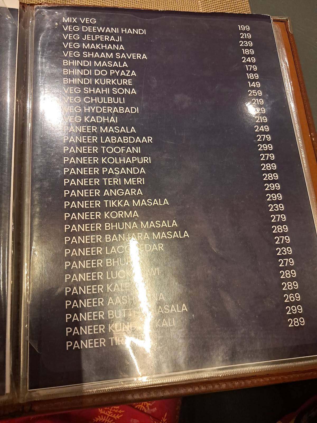 Nandbaani Restaurant and Cafe menu
