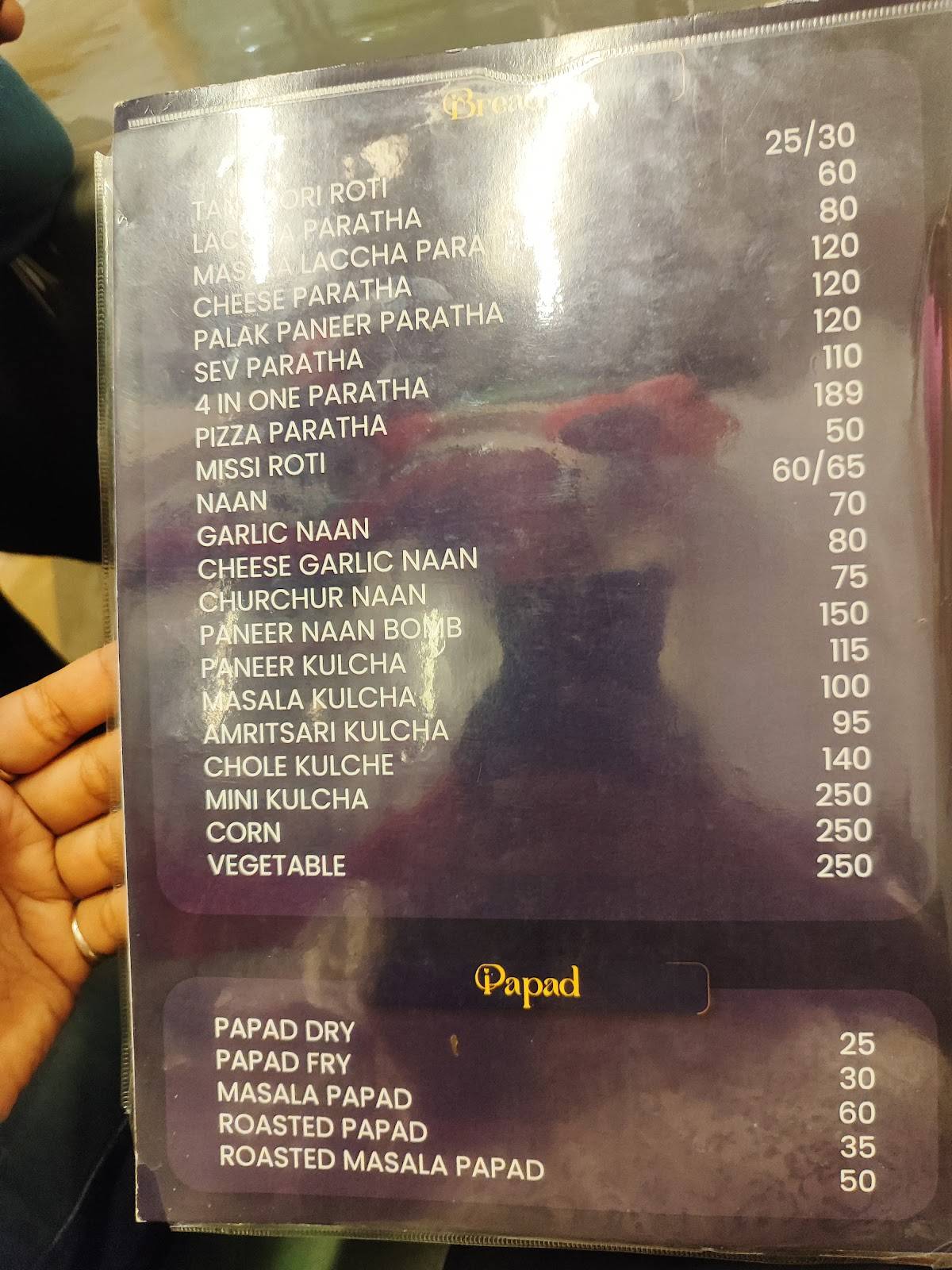 Nandbaani Restaurant and Cafe menu