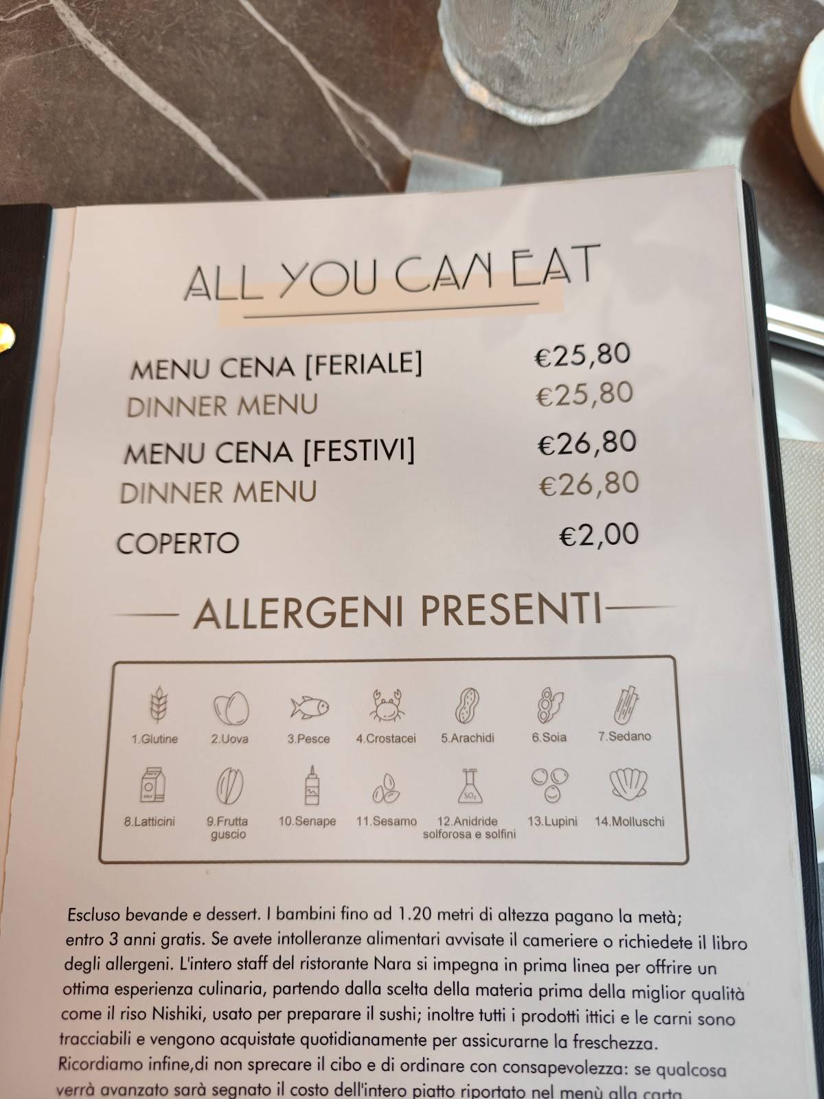 Menu di NARA Sushi Restaurant 
