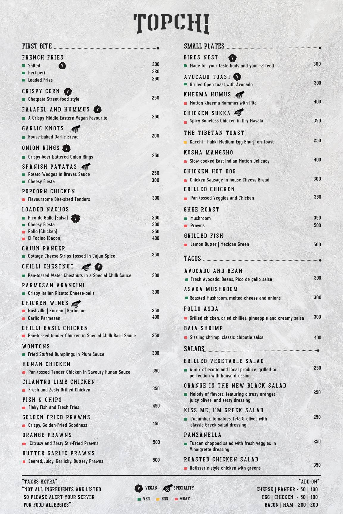 Topchi Outpost menu