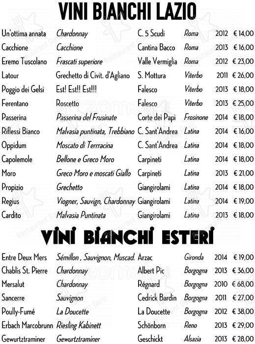 Menu di Necci dal 1924 